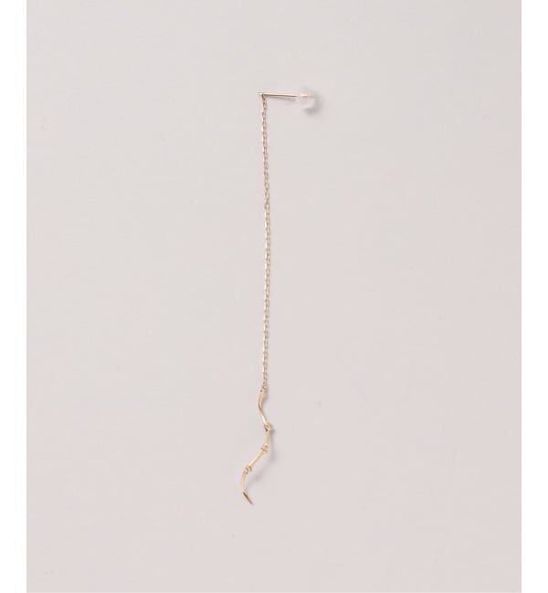 Lilas by Spick&Span「ウェーブステーションダイヤアメリカンピアス K10（両耳）」|ピアス|