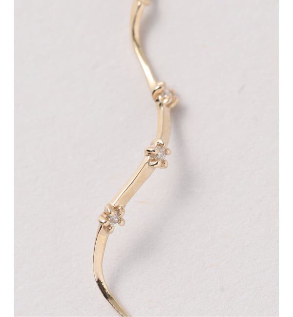 Lilas by Spick&Span「ウェーブステーションダイヤアメリカンピアス K10（両耳）」|ピアス|