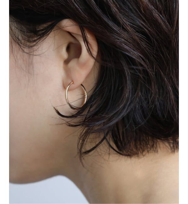 Lilas by Spick&Span「1.5パイプ2cmルーフピアス K10（両耳）」|ピアス|