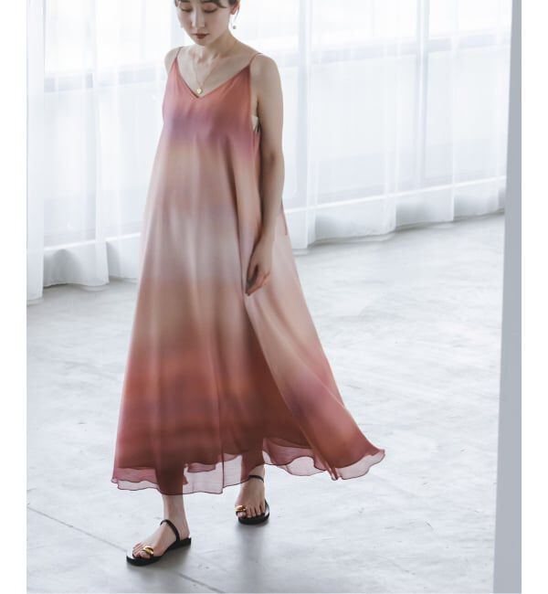 NOBLE「ビーナスベルトフレアキャミワンピース」|ワンピース|ピンク