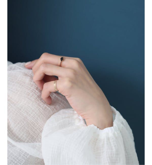 Lilas by Spick&Span「OVオニキスメレブラックダイヤリング K10」|リング|