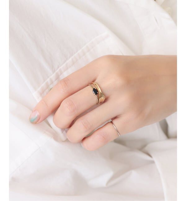 Lilas by Spick&Span「OVオニキスメレブラックダイヤリング K10」|リング|