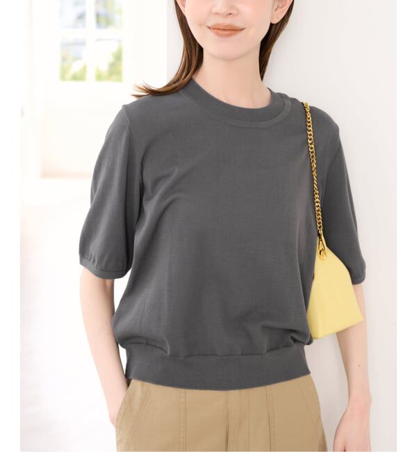 U by SPICK&SPAN「《予約》UVカット ウォッシャブルサマーニット」|ニット・セーター|グレー