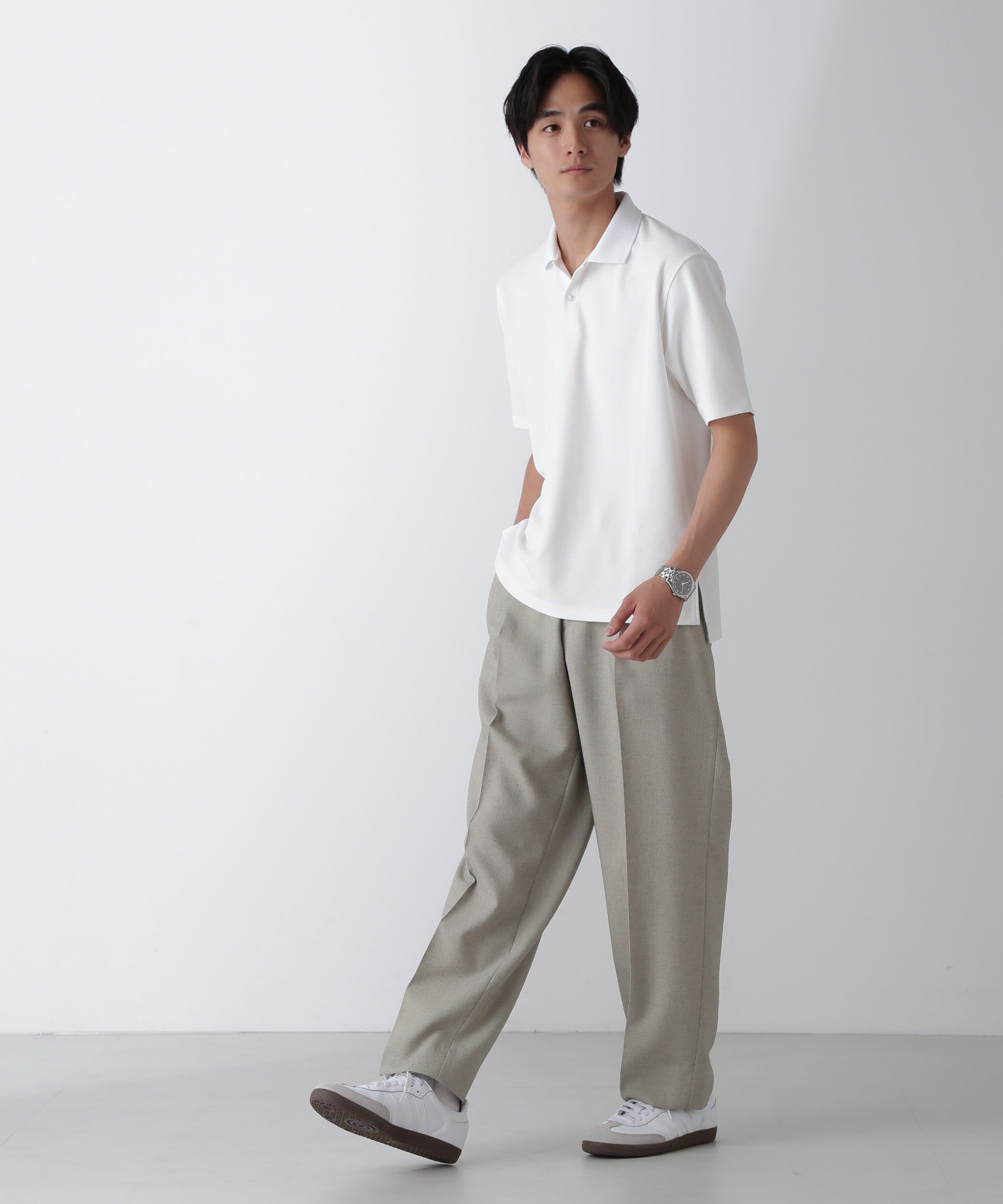 nano･universe「｢N POLO｣AQUA RHYTHM(R)鹿の子ポロシャツ 半袖」|Tシャツ・カットソー|