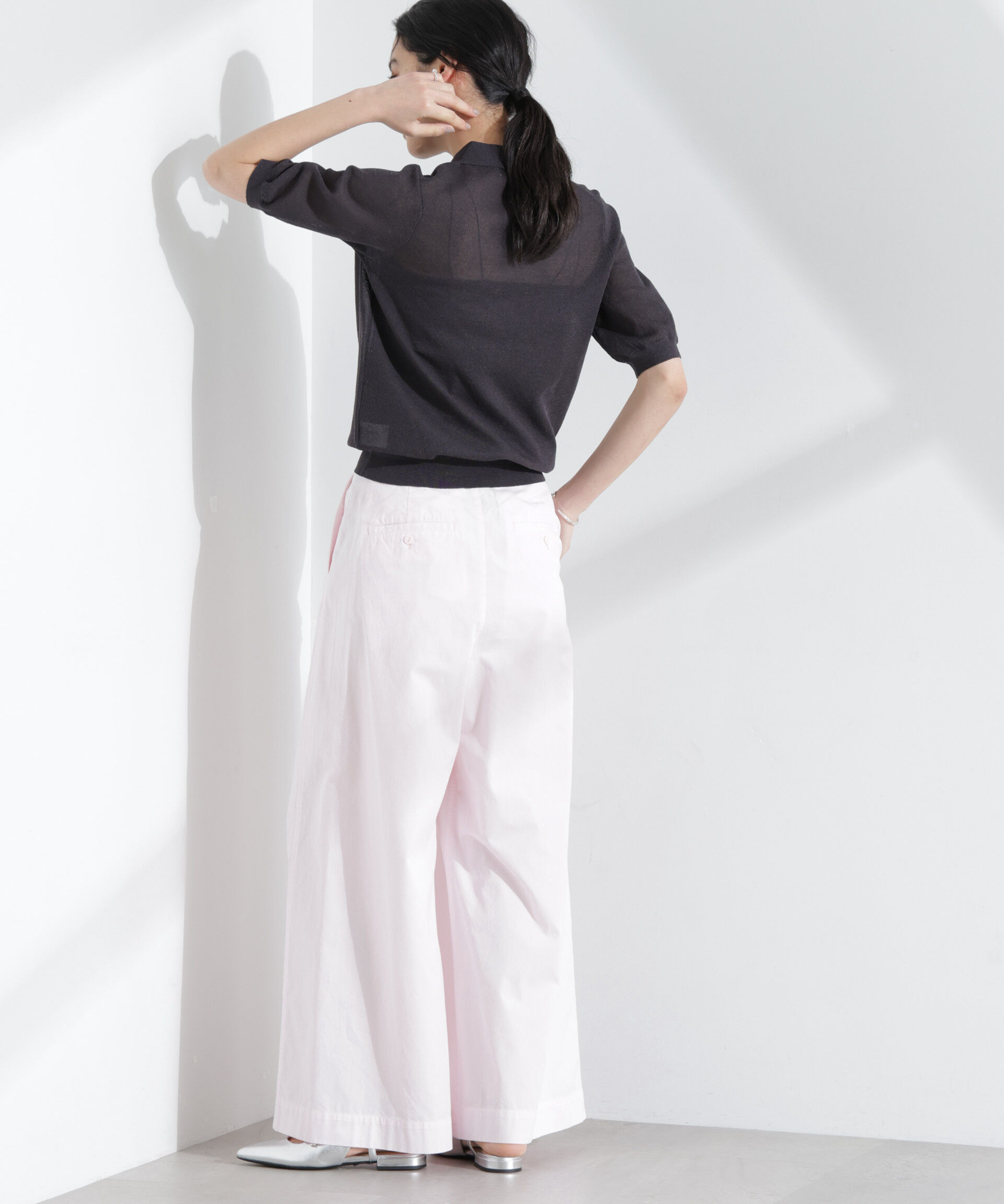 nano･universe「シアーミラノリブニットポロ」|ニット・セーター|