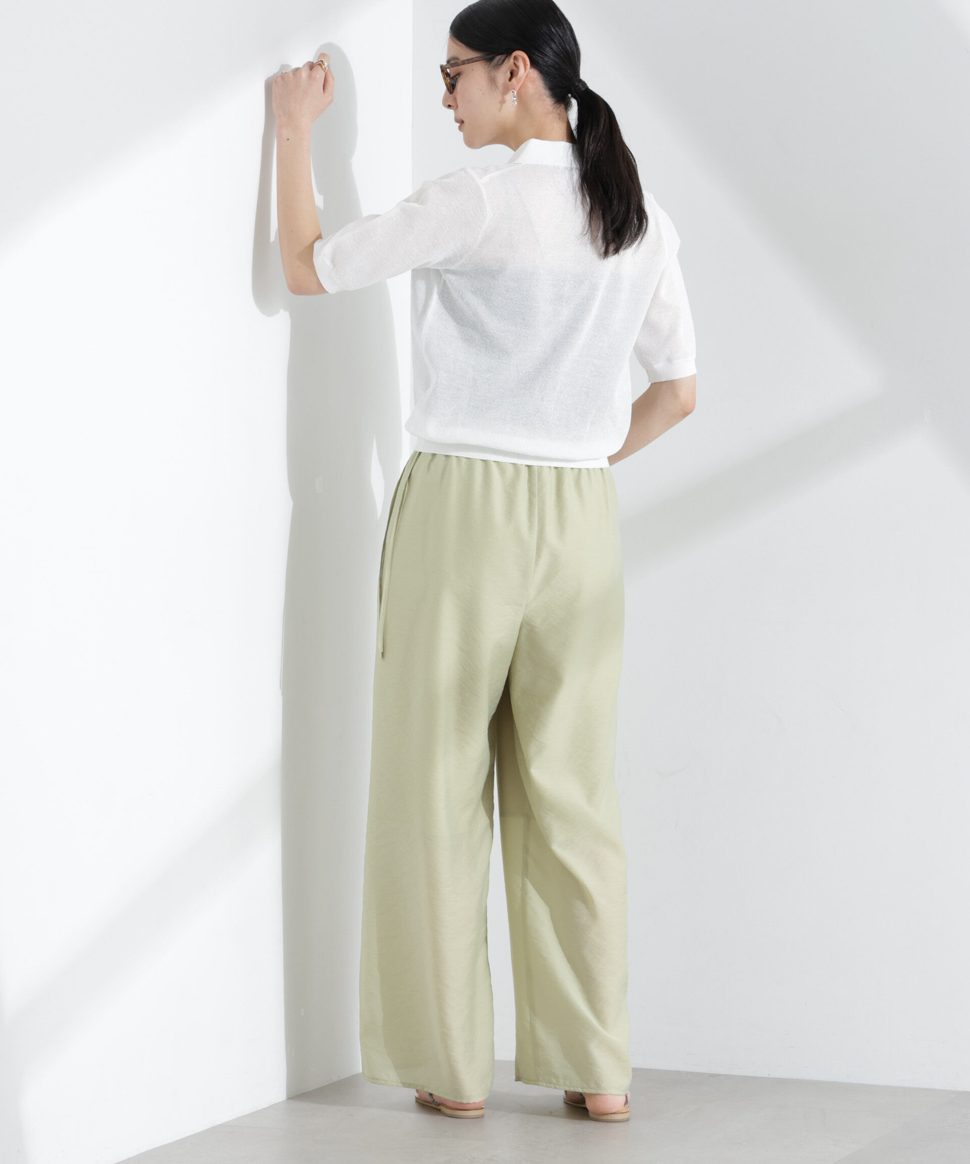 nano･universe「シアーミラノリブニットポロ」|ニット・セーター|