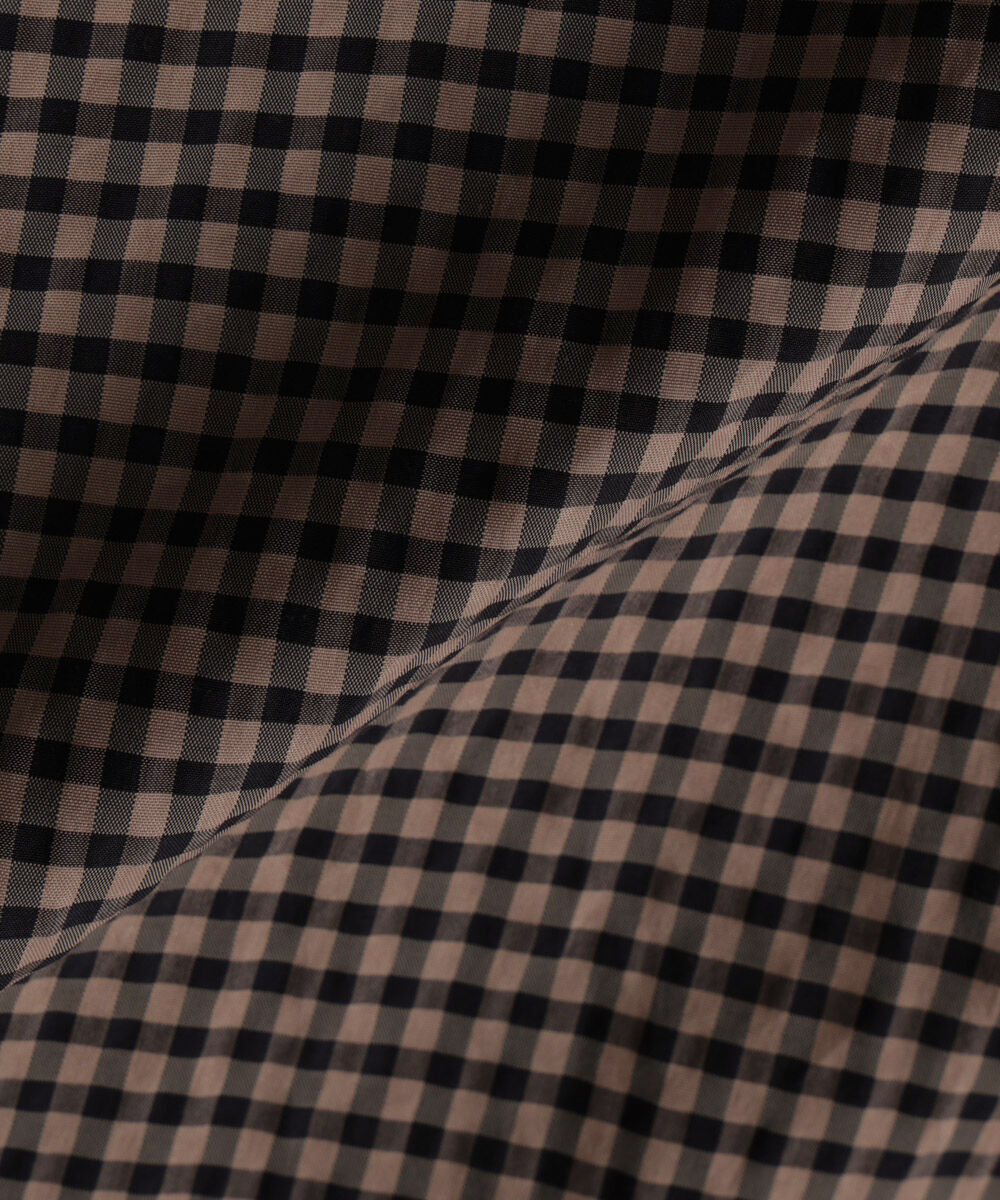 nano･universe「アセテートシアーギンガムチェックレギュラーカラーシャツ 長袖」|シャツ・ブラウス|