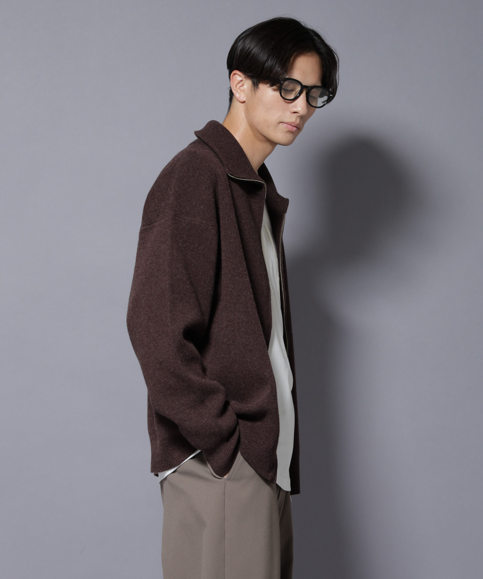 nano･universe「ウールカシミヤドライバーズニット」|ニット・セーター|