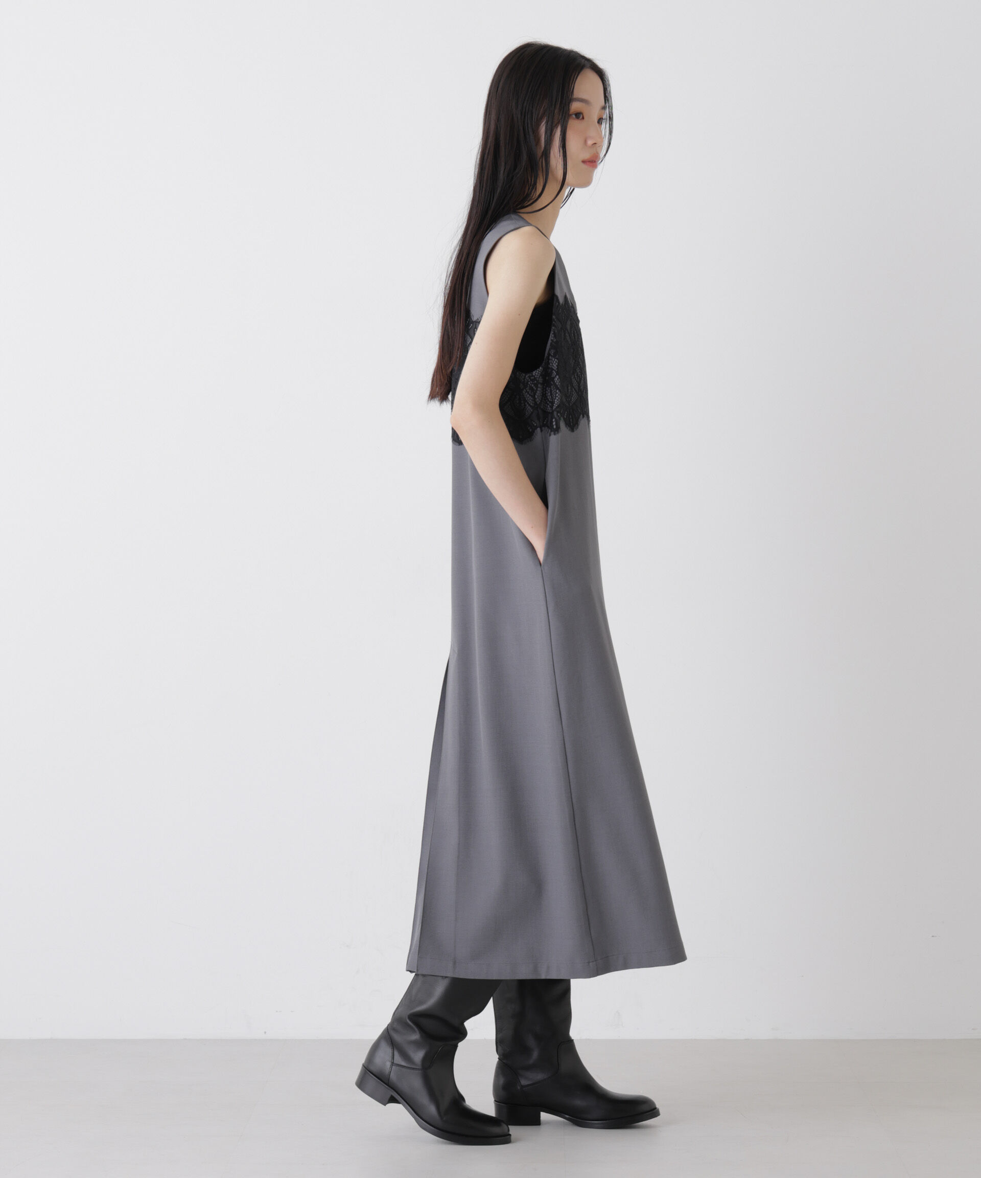 nano･universe「レース切り替えノースリーブワンピース」|ワンピース|