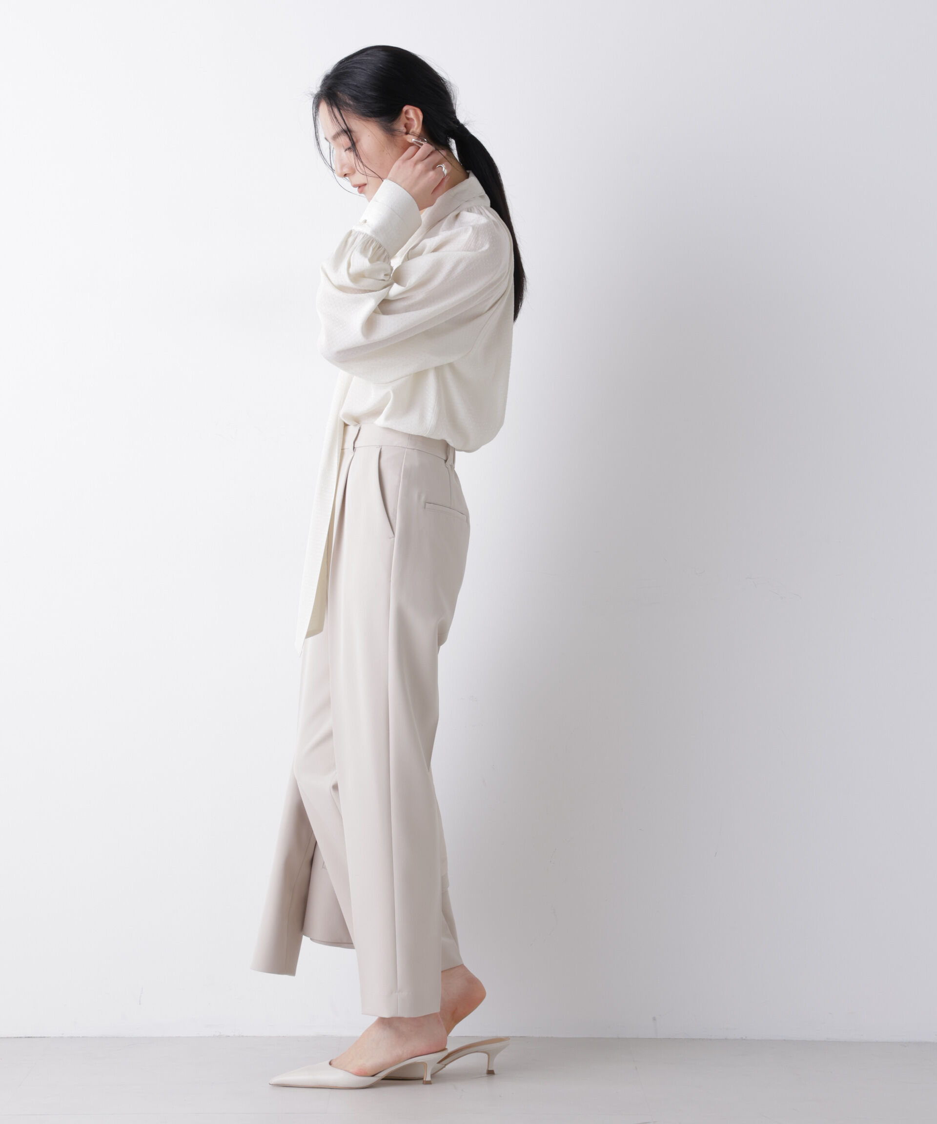 nano･universe「ドビードットリボンタイブラウス」|シャツ・ブラウス|