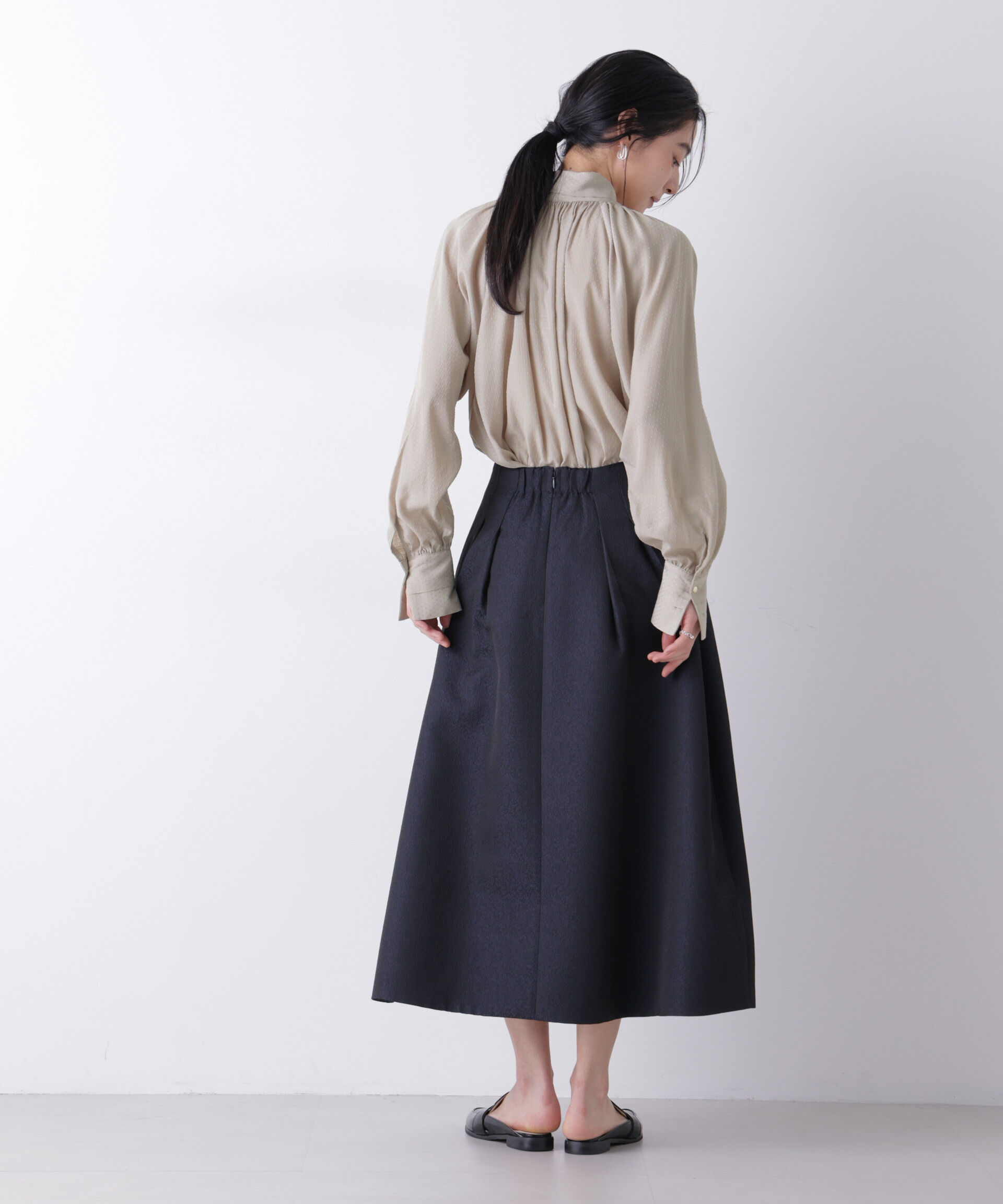 nano･universe「ドビードットリボンタイブラウス」|シャツ・ブラウス|