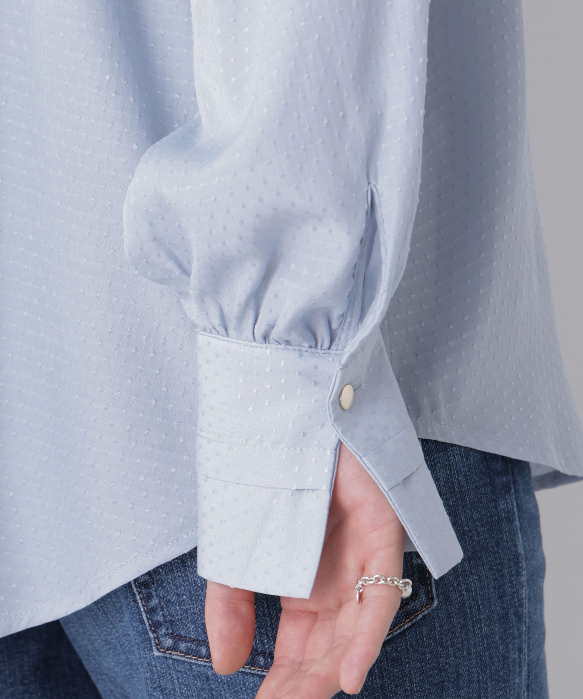 nano･universe「ドビードットリボンタイブラウス」|シャツ・ブラウス|