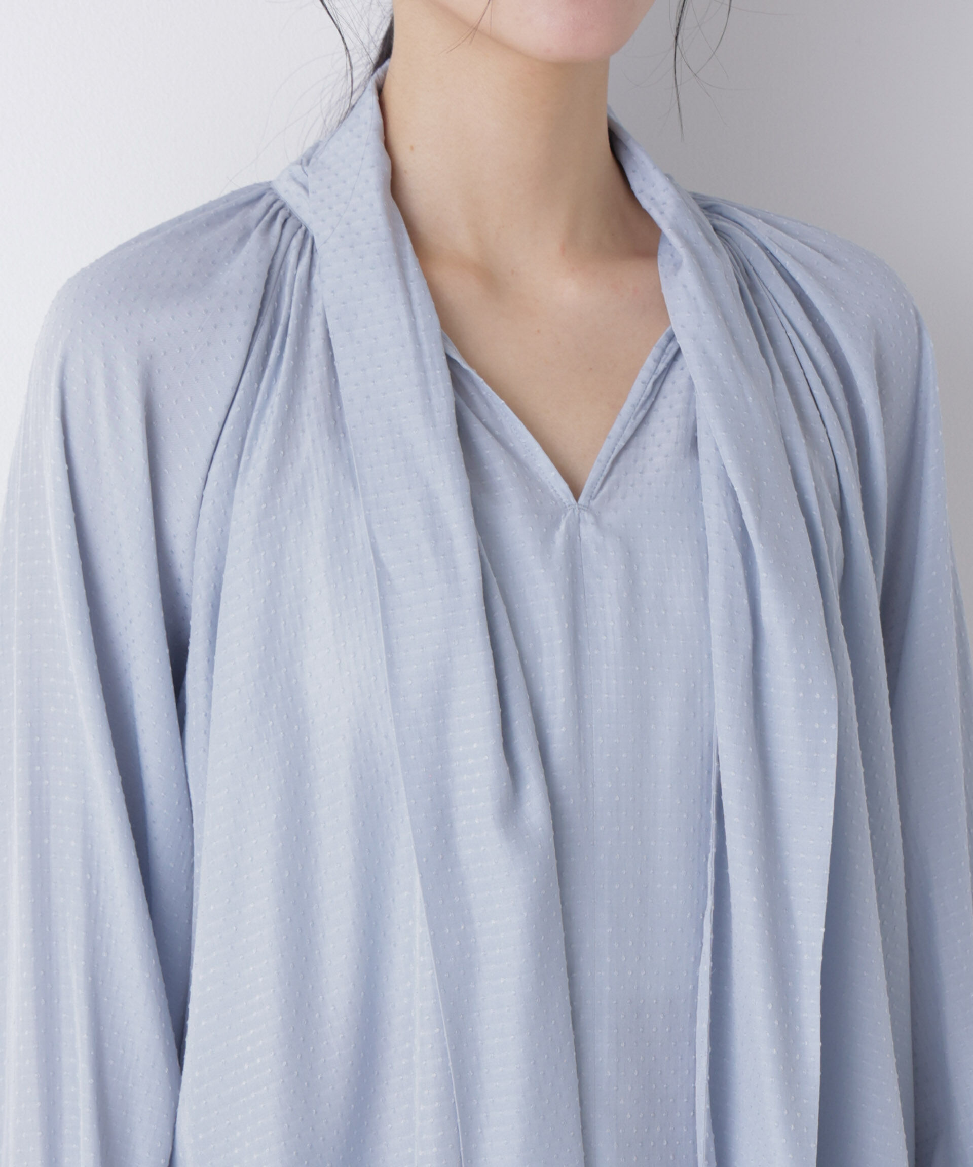 nano･universe「ドビードットリボンタイブラウス」|シャツ・ブラウス|