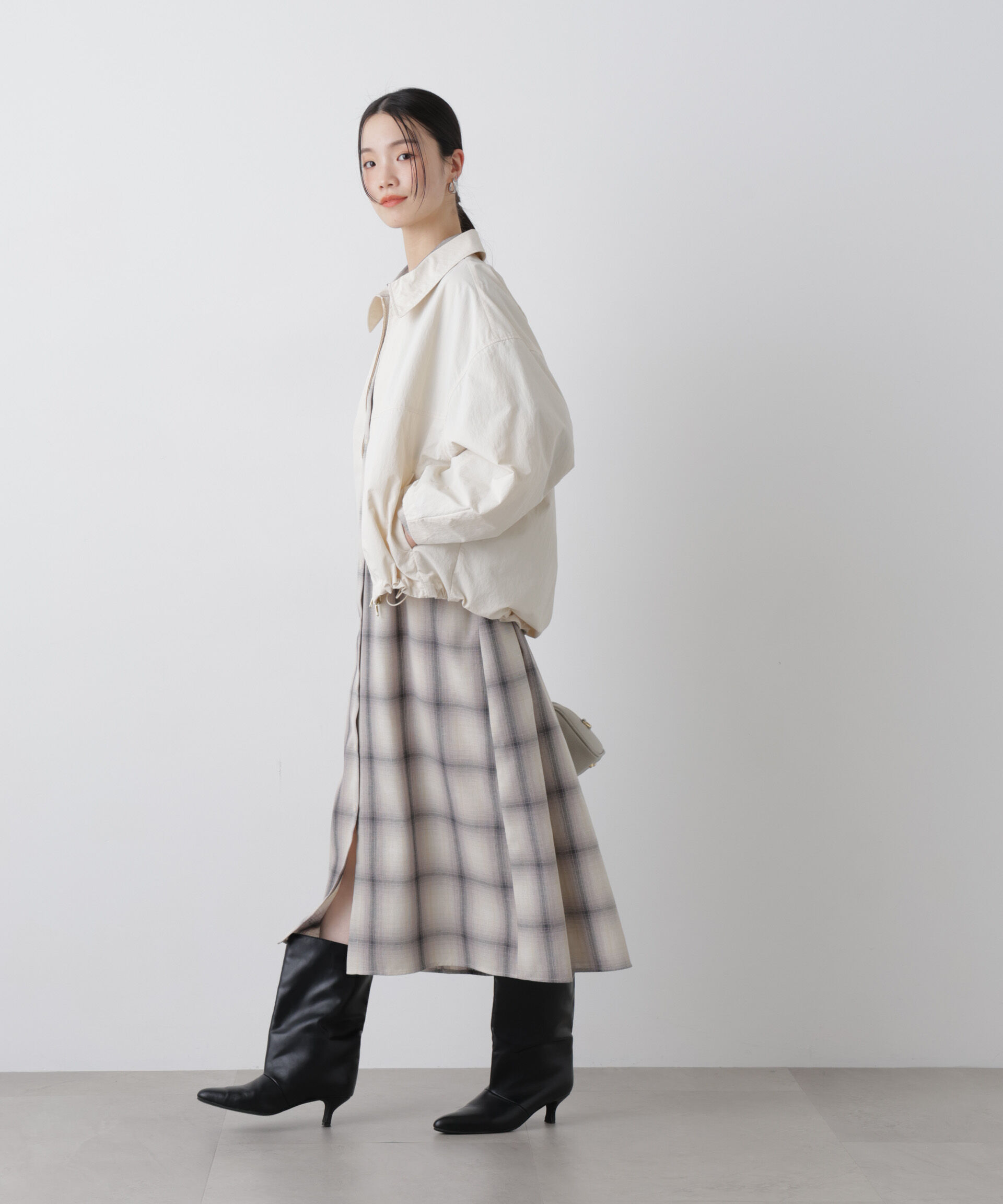 nano･universe「オンブレーツイルチェックシャツワンピース」|ワンピース|