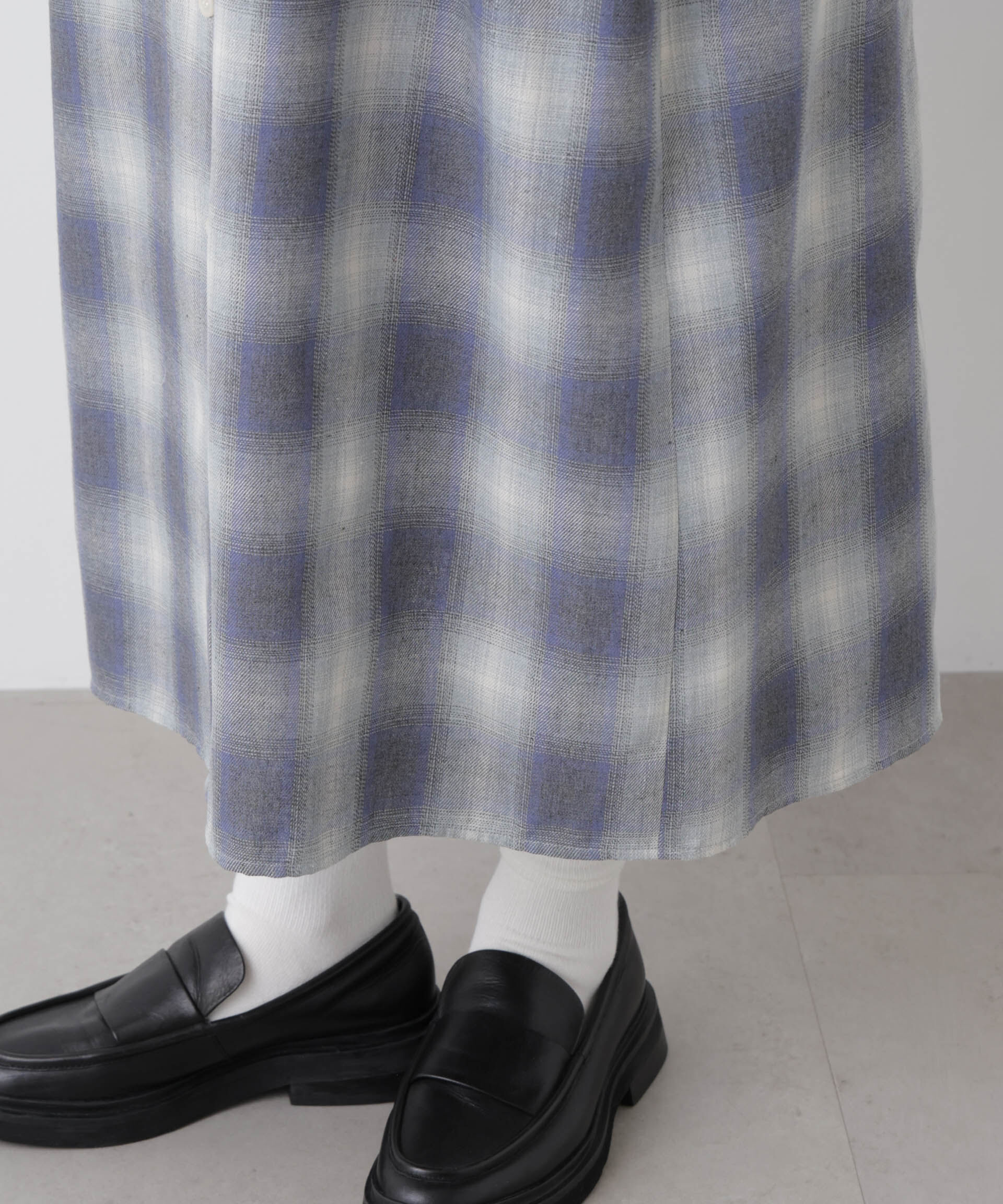 nano･universe「オンブレーツイルチェックシャツワンピース」|ワンピース|