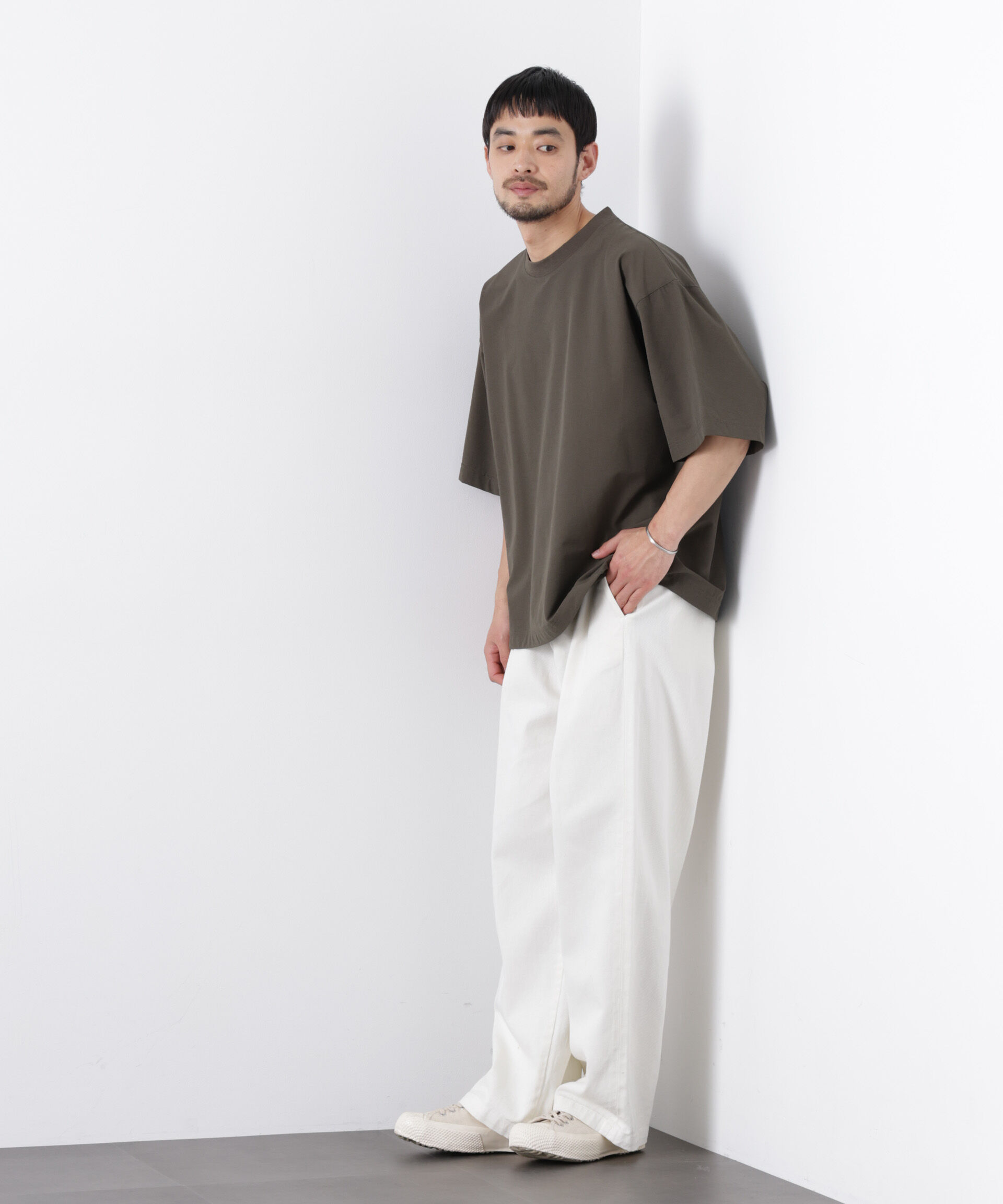 nano･universe「ストレッチワイドプルオーバー Tシャツ半袖（セットアップ可）」|Tシャツ・カットソー|