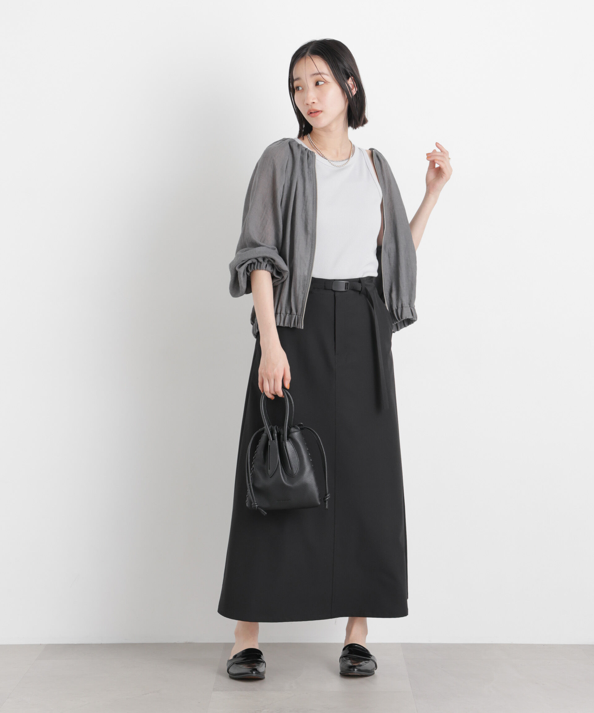 nano･universe「TCボイルジップアップギャザーブルゾン(セットアップ可)」|ブルゾン・スタジャン|