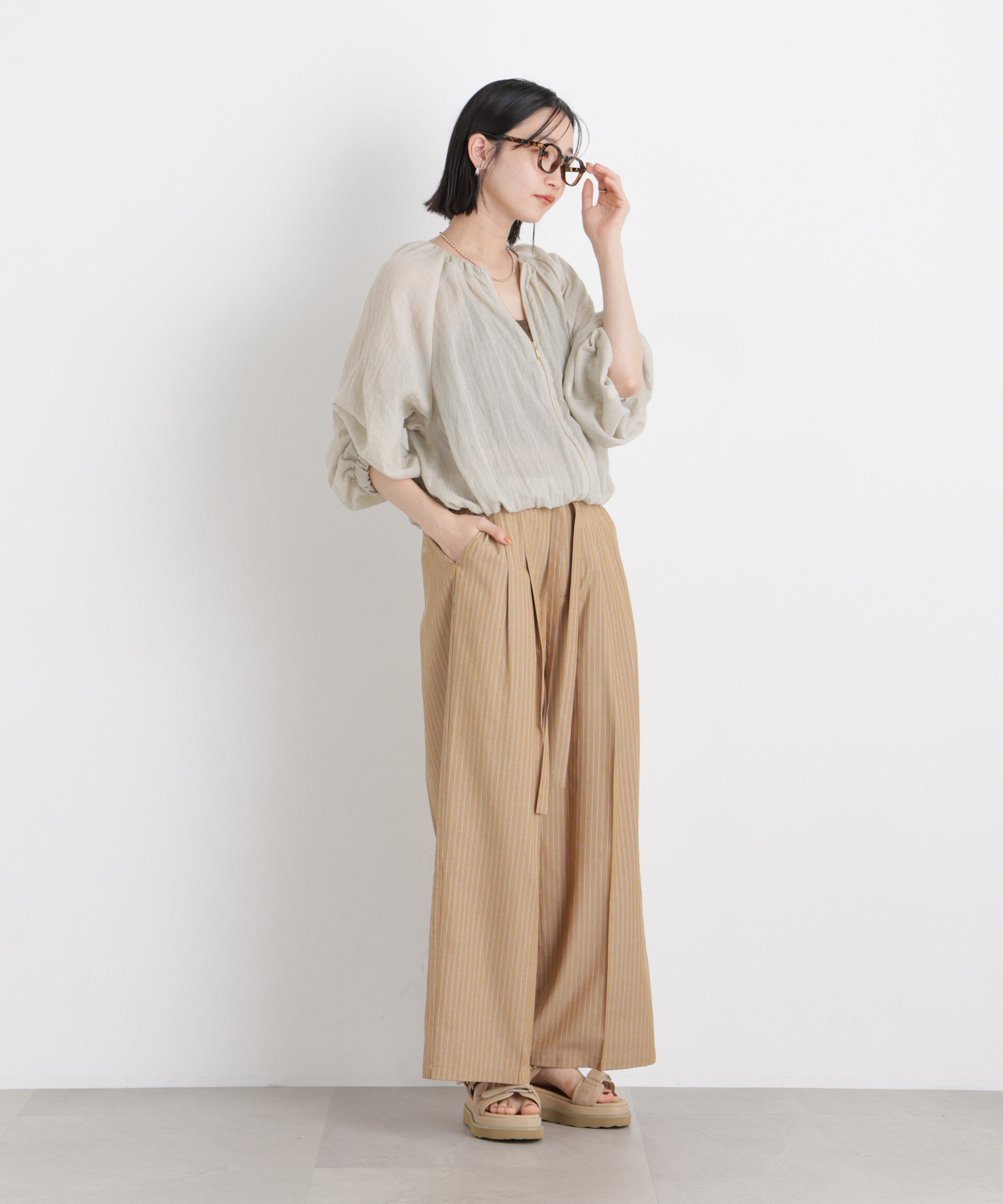 nano･universe「TCボイルジップアップギャザーブルゾン(セットアップ可)」|ブルゾン・スタジャン|