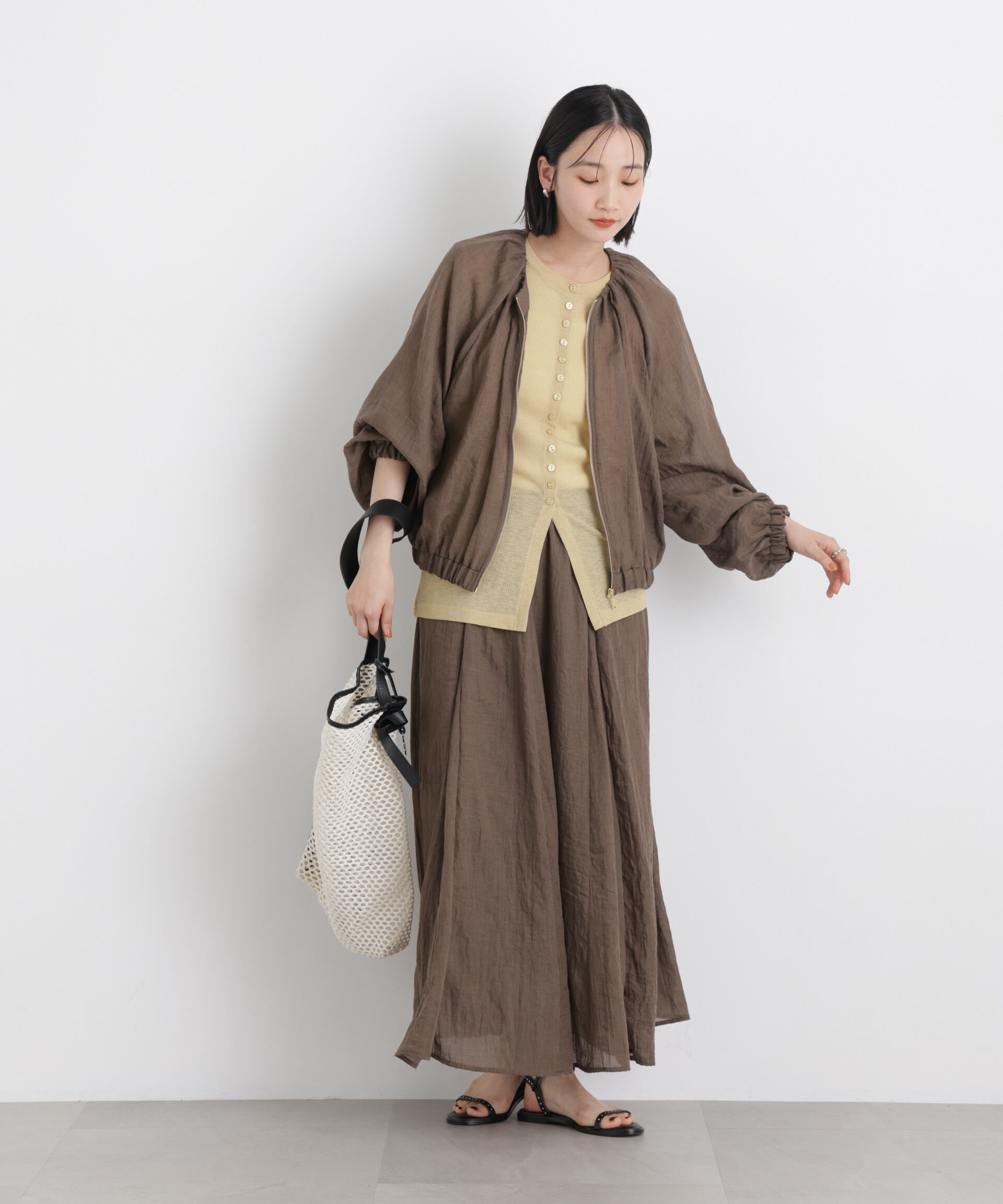 nano･universe「TCボイルジップアップギャザーブルゾン(セットアップ可)」|ブルゾン・スタジャン|