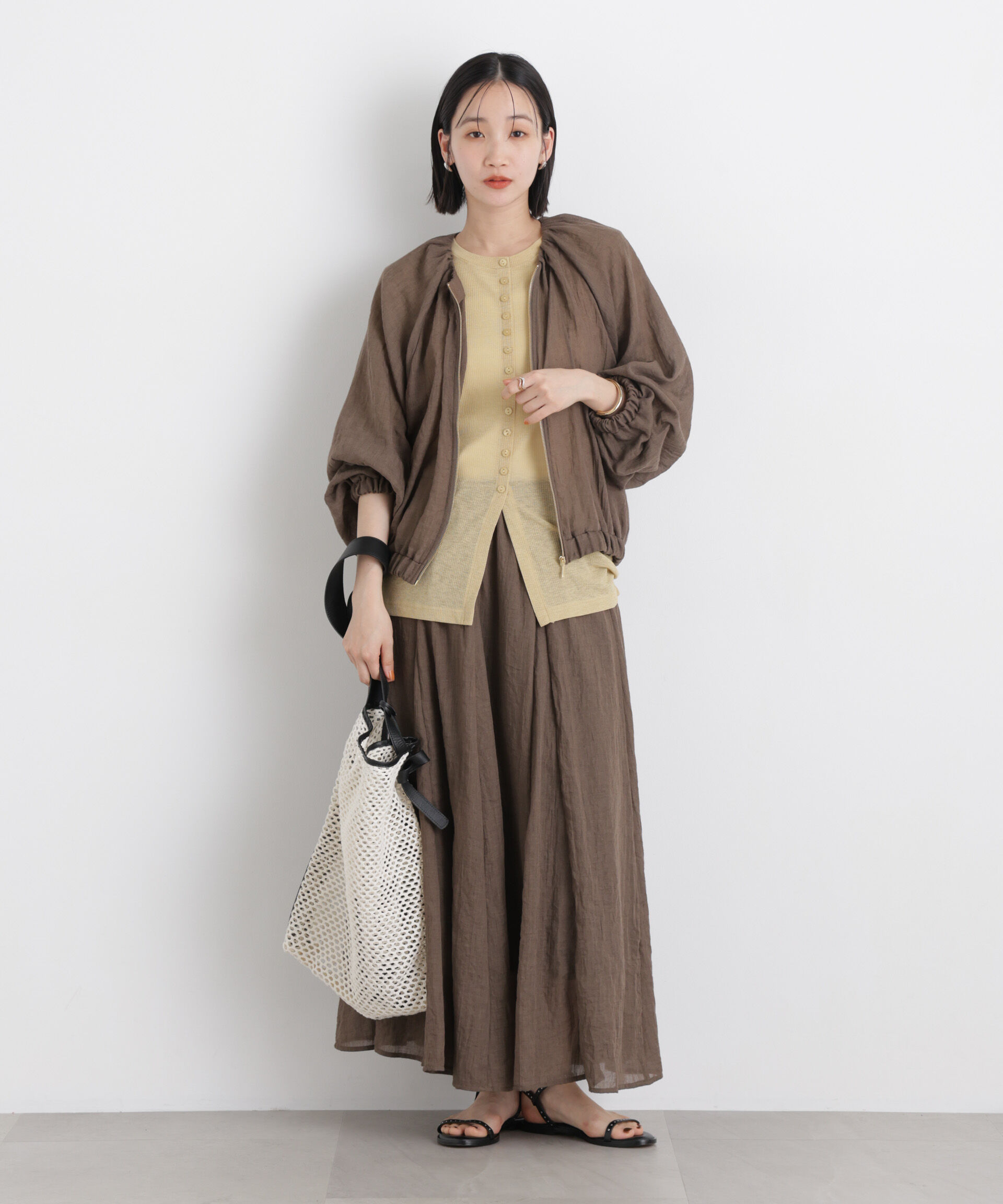 nano･universe「TCボイルジップアップギャザーブルゾン(セットアップ可)」|ブルゾン・スタジャン|