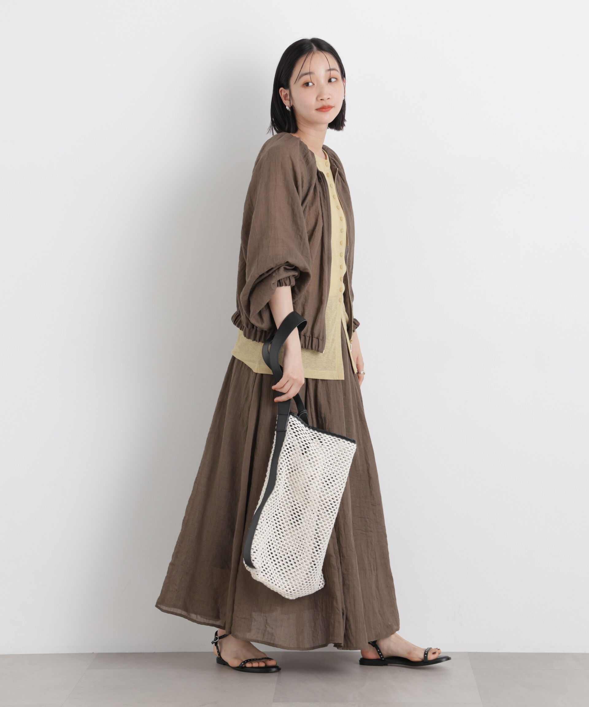 nano･universe「TCボイルジップアップギャザーブルゾン(セットアップ可)」|ブルゾン・スタジャン|