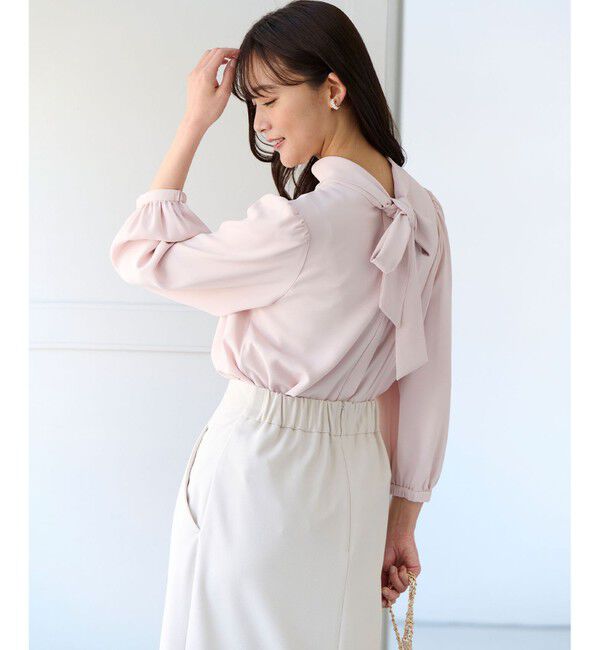 組曲「【KUMIKYOKU NAVY】ジョーゼットシフォン2WAY ボウタイブラウス」|シャツ・ブラウス|ベージュ系
