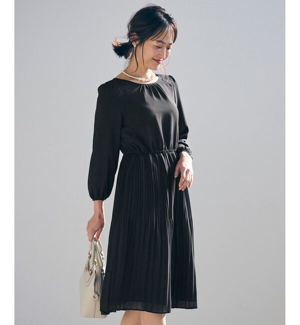 any SiS「【洗える】フェミニンプリーツ ワンピース」|ワンピース|ブラック