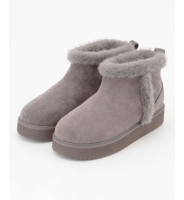 ANY SIS「【23.0~24.0cm】ボリュームソールフェイクムートン ブーツ」|ショートブーツ|ライトグレー