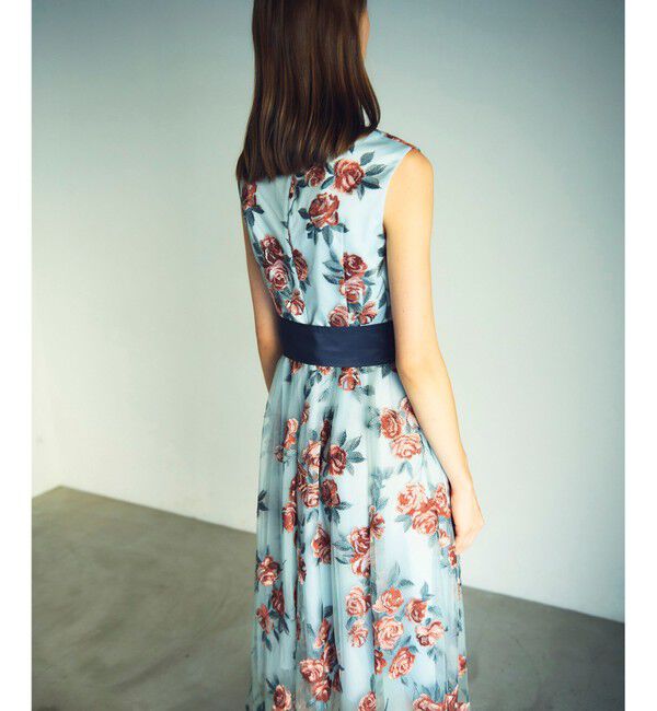 GRACE CONTINENTAL「ローズ刺繍フレアドレス」|ドレス|