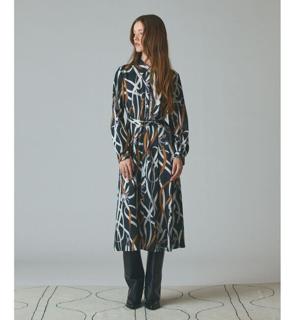 Grace Class「ベルトプリントシャツドレス」|ワンピース|