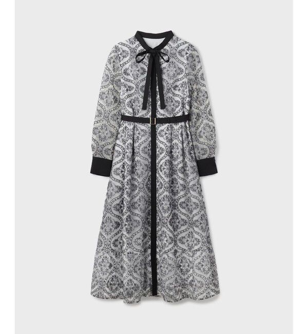 GRACE CONTINENTAL「オーナメント刺繍フレアワンピース」|ワンピース|