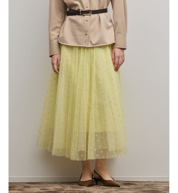 Diagram「フロッキードットプリーツスカート」|スカート|イエロー