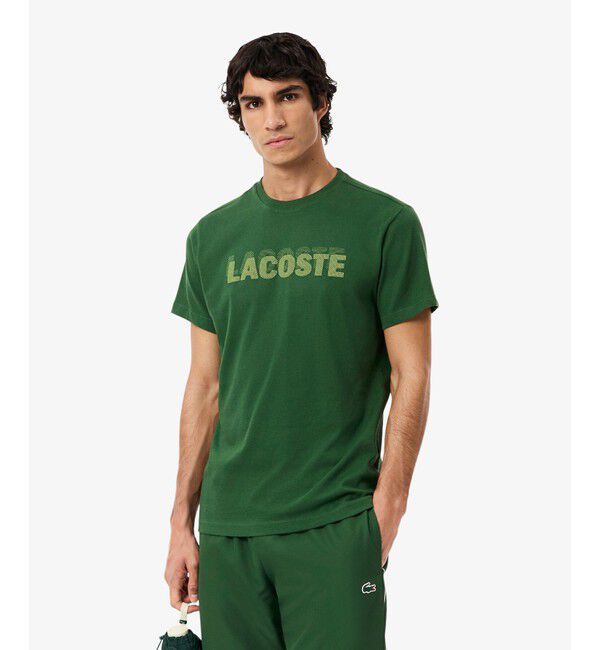LACOSTE「ブランドネームロゴプリントウルトラドライTシャツ」|Tシャツ・カットソー|グリーン