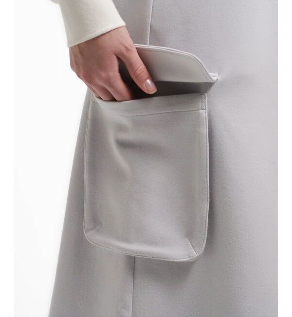 LACOSTE「ダブルフェイスジャージカーゴフレアスカート」|台形|