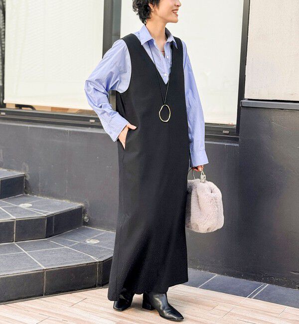 NOLLEY'S「《セットアップ対応》ウォッシャブル両面起毛2WAYワンピース」|ワンピース|ブラック