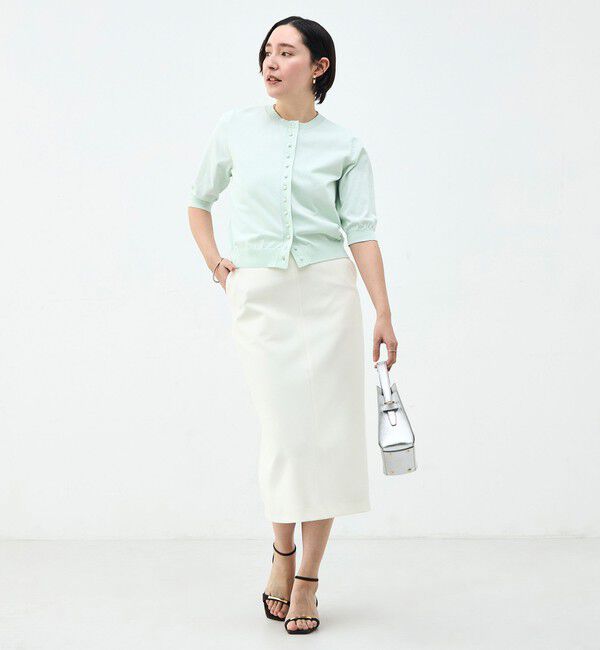 NOLLEY'S「《手洗い可能》コットンテックス6分袖カーディガン」|カーディガン|