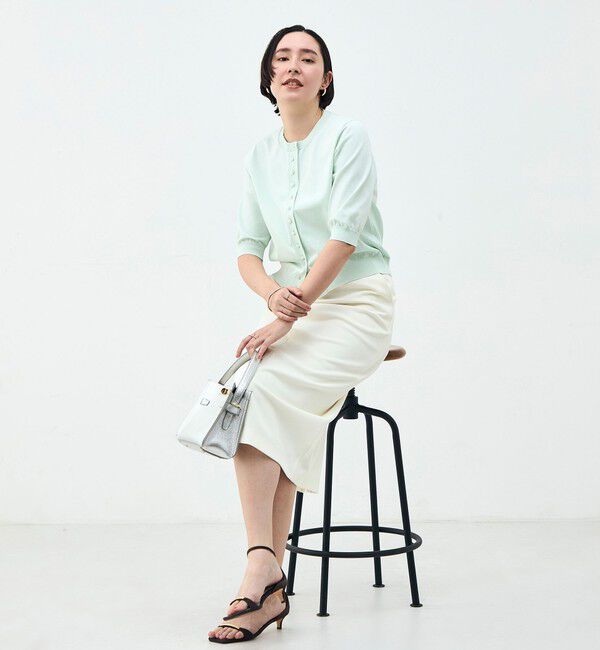 NOLLEY'S「《手洗い可能》コットンテックス6分袖カーディガン」|カーディガン|