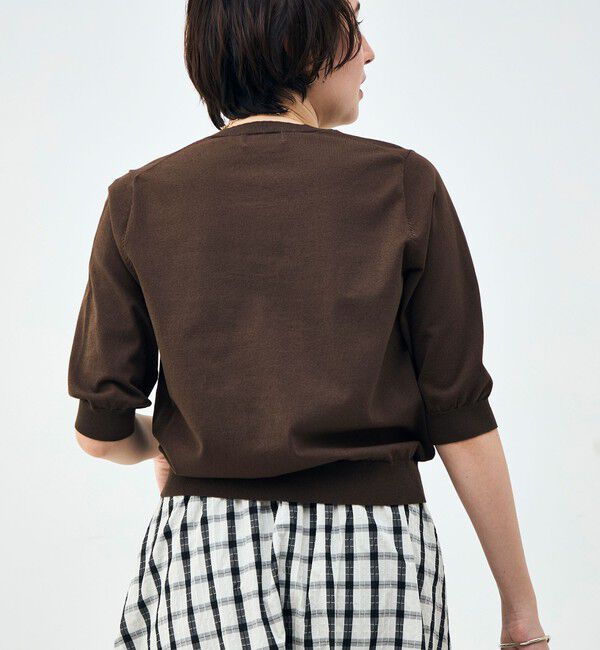 NOLLEY'S「《手洗い可能》コットンテックス6分袖カーディガン」|カーディガン|