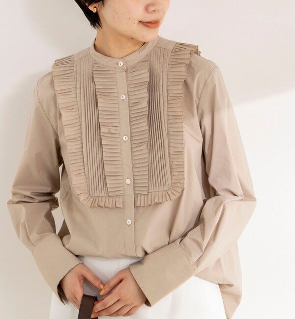 NOLLEY'S sophi「【MARILYN MOON/マリリーンムーン】tuck pleats jabot blouse」|シャツ・ブラウス|ベージュ