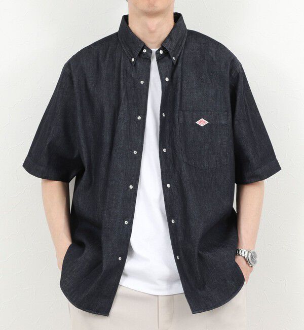 NOLLEY'S goodman「【DANTON/ダントン】DOT BUTTON B.D. SHIRT SS 26SS（DT-B0337 DUG）」|シャツ・ブラウス|インディゴブルー