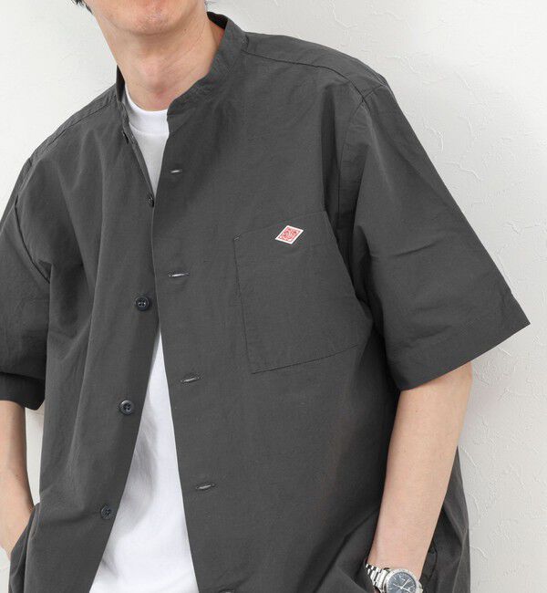 NOLLEY'S goodman「【DANTON/ダントン】BAND COLLAR SHIRT SS 26SS（DT-JD3788 SCL）」|シャツ・ブラウス|チャコールグレー