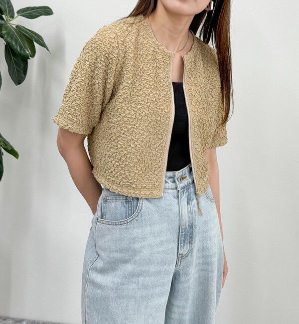 fredy emue「ポコポコZIP半袖カーディガン」|カーディガン|