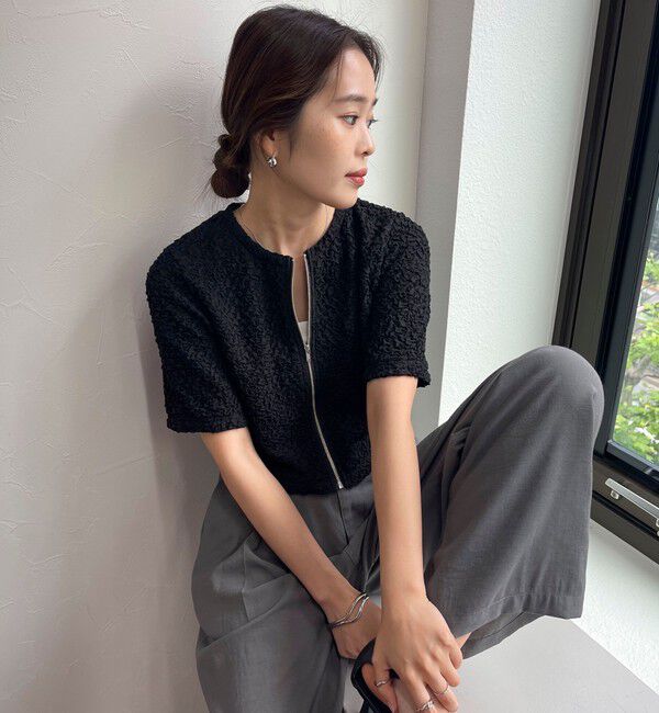 fredy emue「ポコポコZIP半袖カーディガン」|カーディガン|