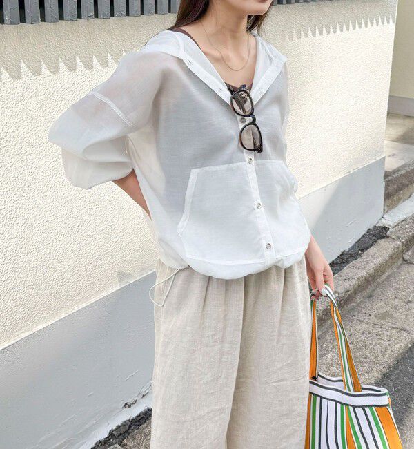 fredy emue「【大人気リバイバル】シアーフーディシャツブルゾン」|シャツ・ブラウス|