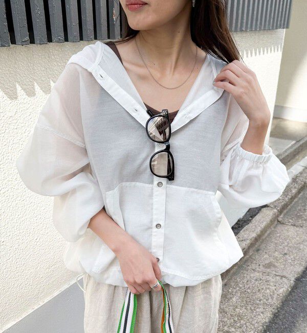 fredy emue「【大人気リバイバル】シアーフーディシャツブルゾン」|シャツ・ブラウス|