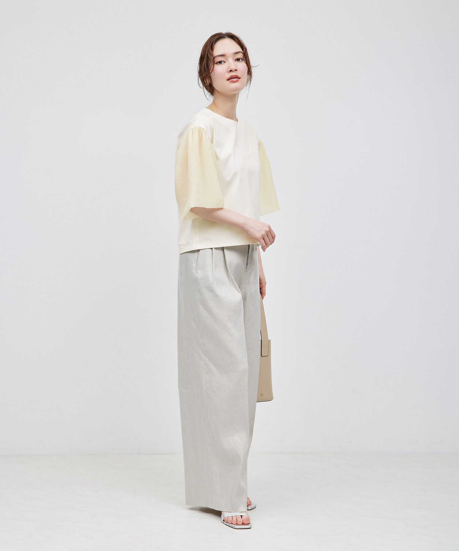 ROPE「オーガンジー袖カットソー」|Tシャツ・カットソー|