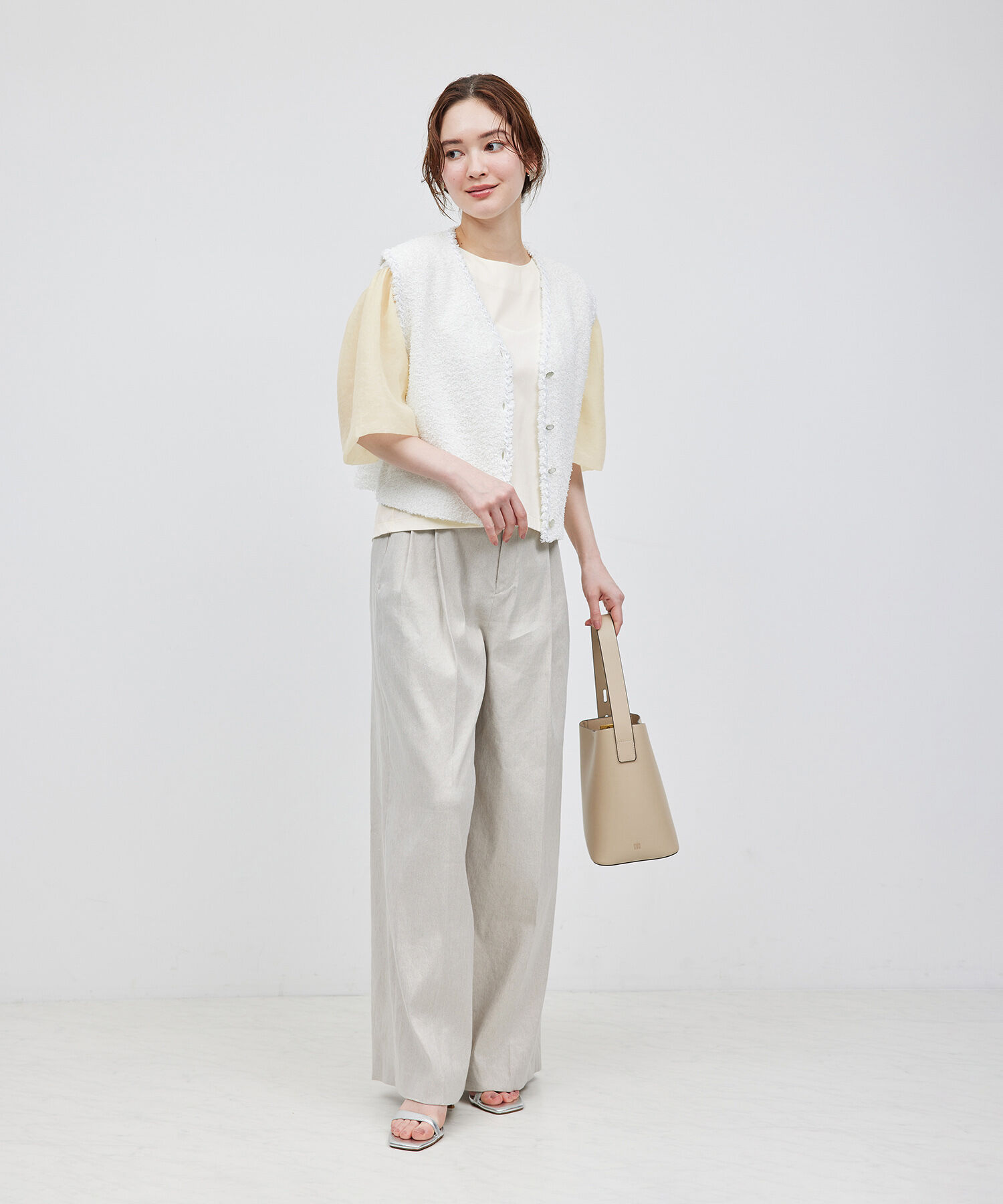 ROPE「オーガンジー袖カットソー」|Tシャツ・カットソー|