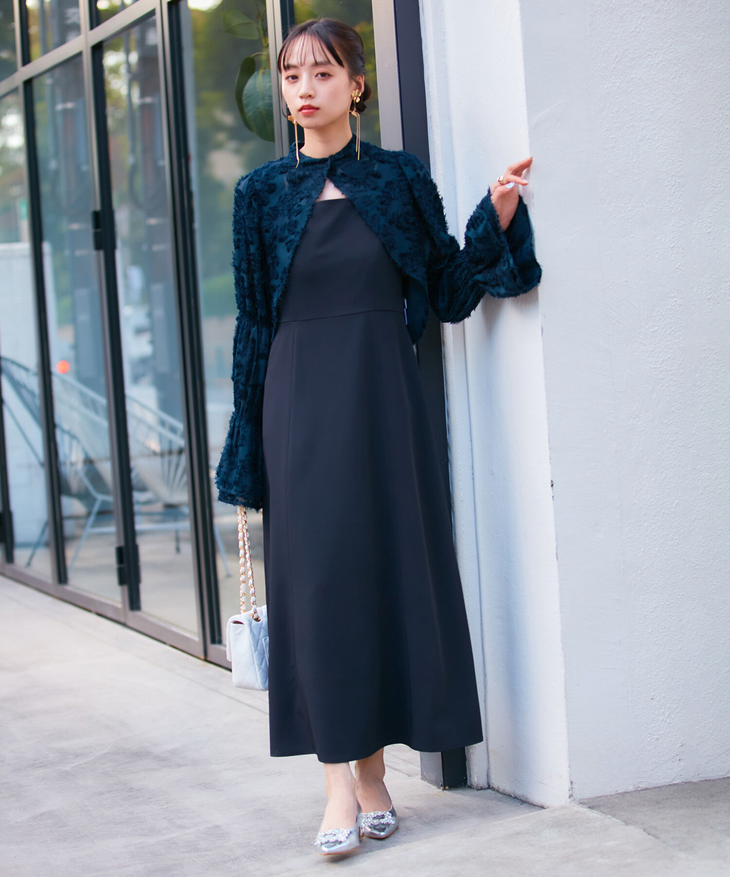 VIS「【VIS DRESS】シャーリングボレロセットワンピース」|ワンピース|