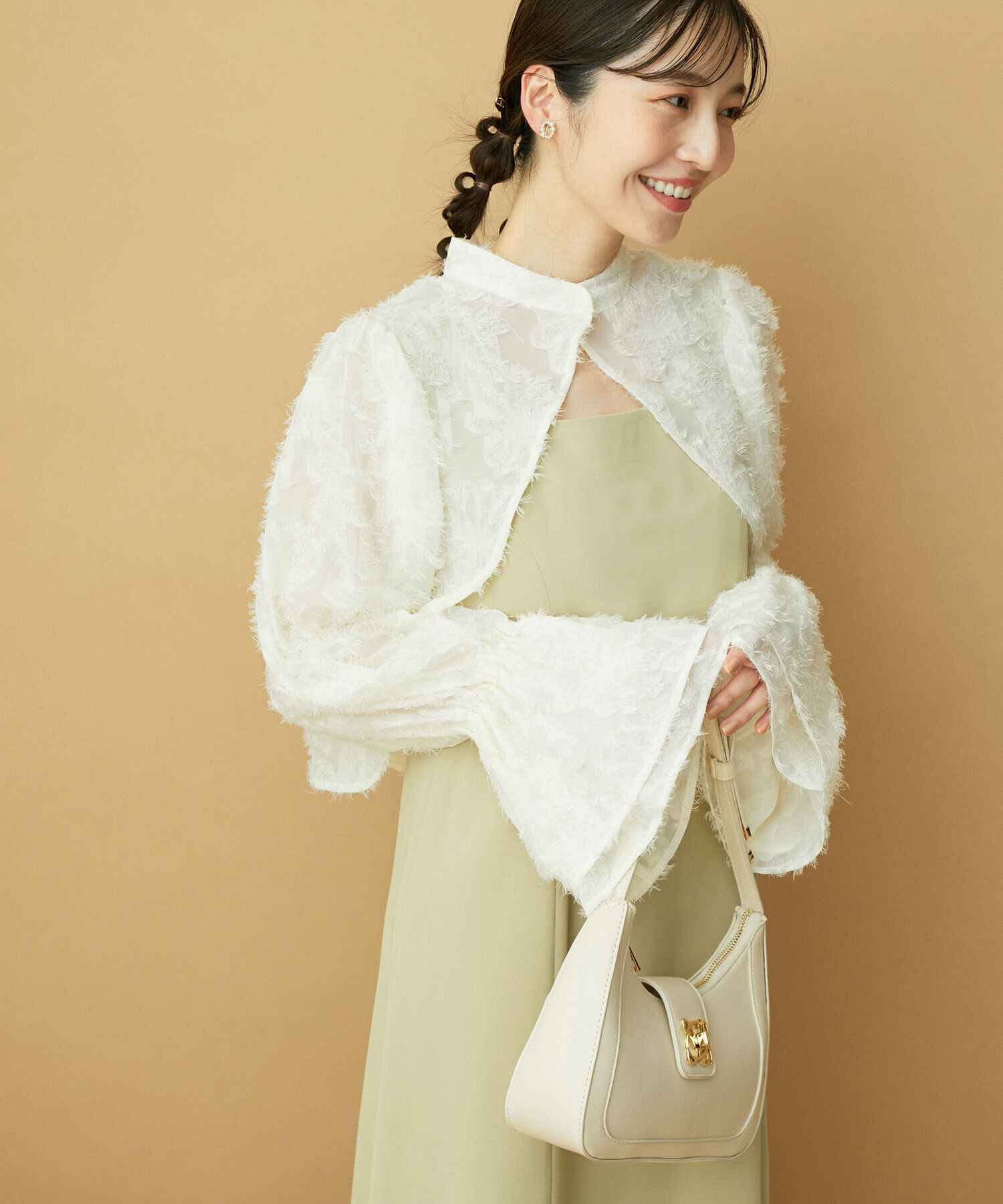 VIS「【VIS DRESS】シャーリングボレロセットワンピース」|ワンピース|