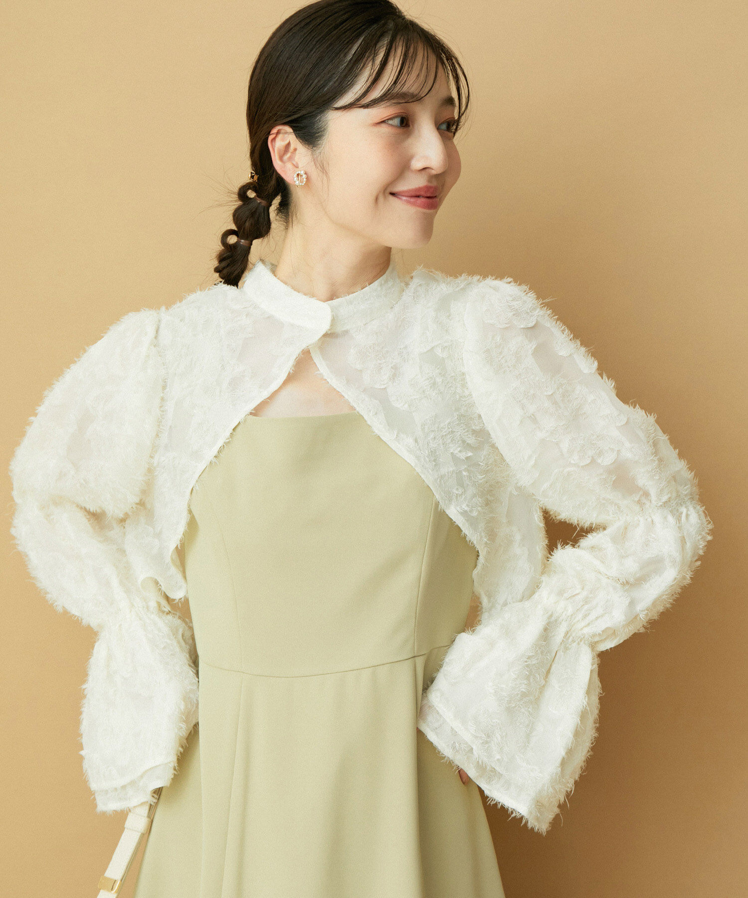 VIS「【VIS DRESS】シャーリングボレロセットワンピース」|ワンピース|